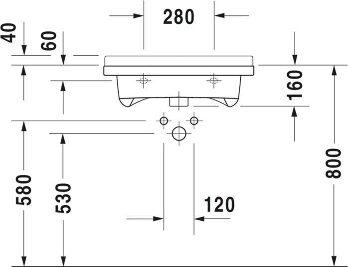Produktbild Duravit Waschtisch STARCK 3 VITAL m ÜL HLB 600x545mm 1 Hahnloch weiss WG (545 mm, 600 mm)