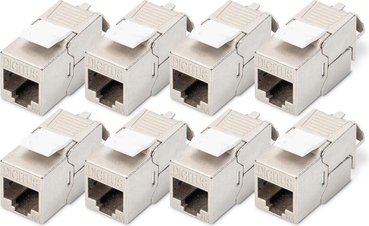 Produktbild Digitus CAT 6A Keystone Jack, geschirmt, 8 Stück. werkzeugfreie Verbindung (Keystone Modul)