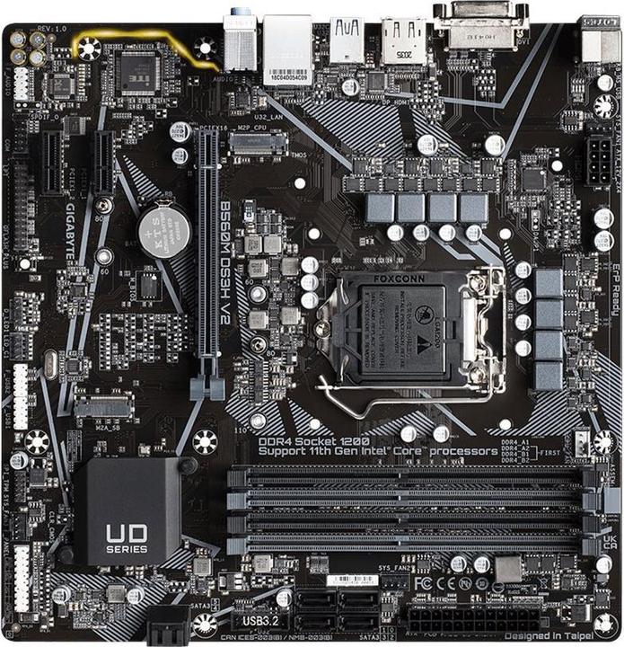 Actual product image Gigabyte B560M DS3H V2 (LGA 1200, Intel B460, Intel B560 Express, mATX)