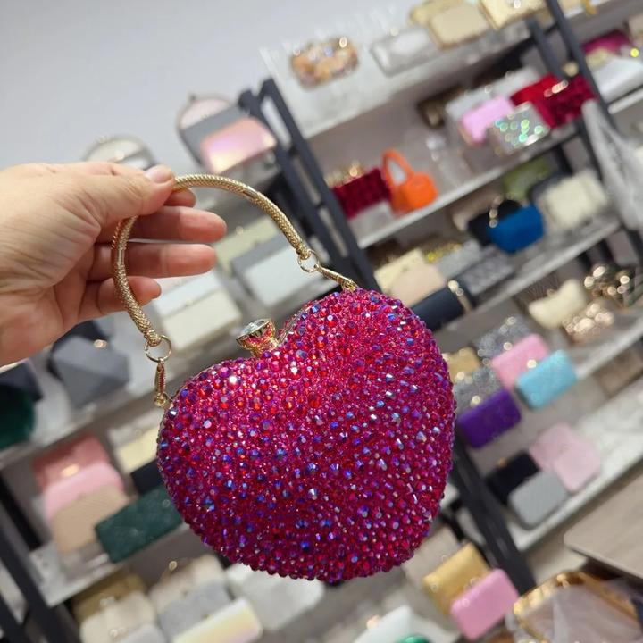 Immagine prodotto Only-Bags.Store Luxus Diamant Inlay Herzform Kristall Handtasche Steine Umhängetasche