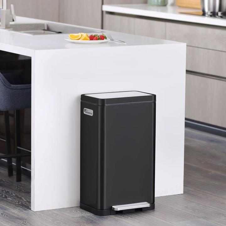 Actual product image EKO Treteimer X-Cube Tretmülleimer rechteckig 30 L schwarz mit extra breitem Pedal, gedämpftem Deck (30 l)