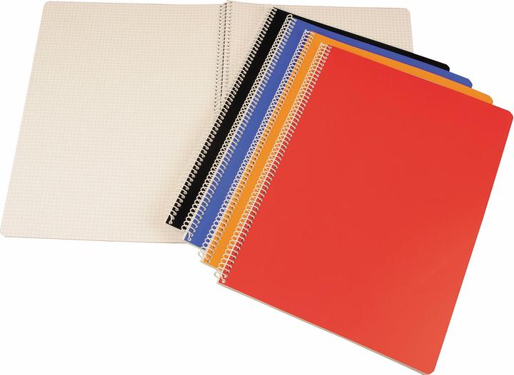 Image du produit Büromaterial Cahier de notes à spirale A7 quadrillé, 10 pièces (A7, Quadrillé, Couverture souple)