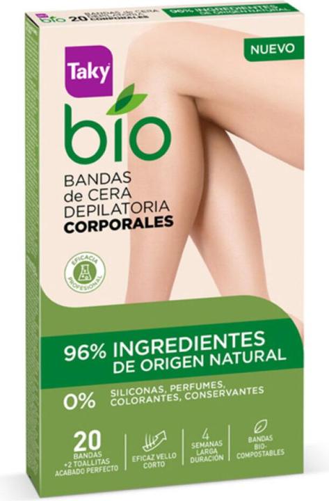 Immagine prodotto Taky BIO NATURAL 0% bande di cera corporale depilatoria 20 uds (20 x)