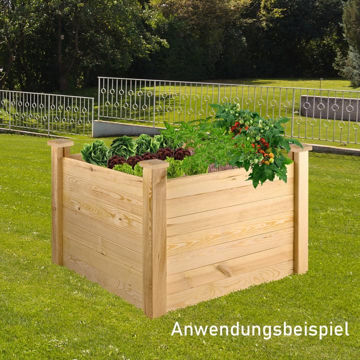 Actual product image Dema Holz Hochbeet Pflanzbeet Blumenbeet Pflanzenbeet Gartenbeet Kiefer 104x104x77 cm