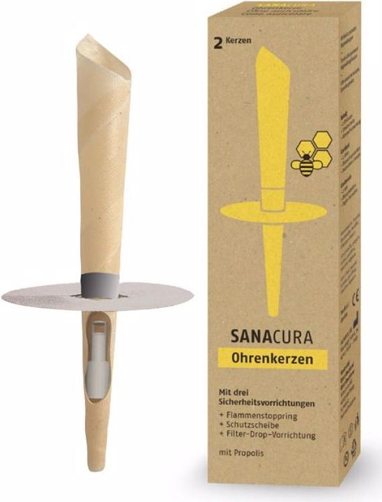 Actual product image Sanacura Ear candles with three safety features