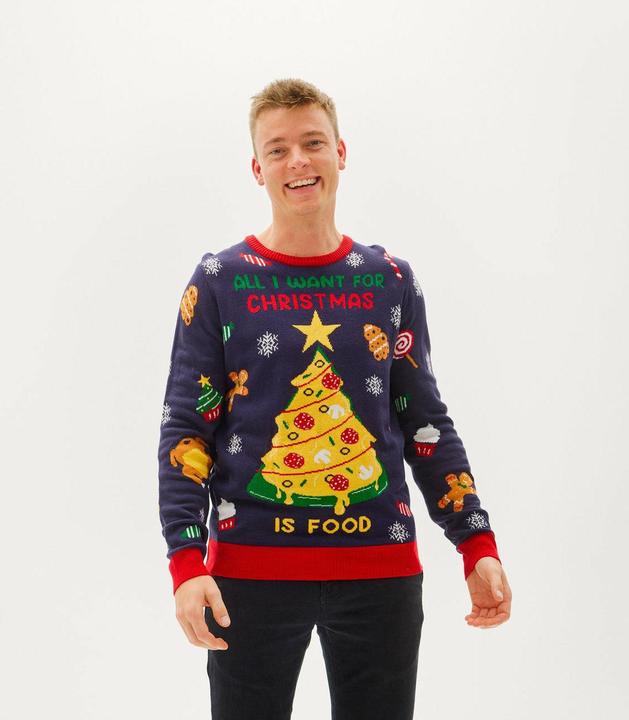 Actual product image Christmas Sweats All I Want For Christmas Is Food LED Sweater (L)