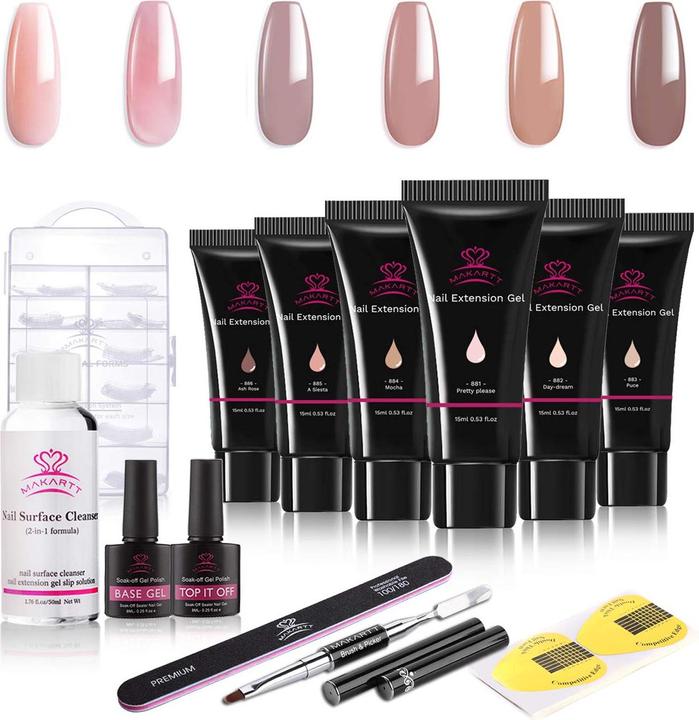 Produktbild Makartt Poly Nagel (Nagelstyling Set, 001 Clear, 009 Dark Pink, 008 Natural Pink)