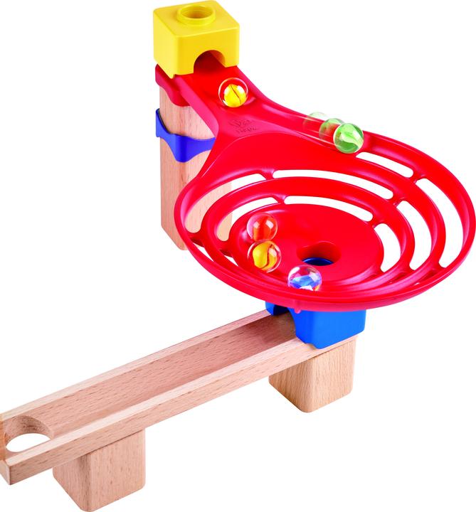 Actual product image Hape Two lane marble run with dominoes