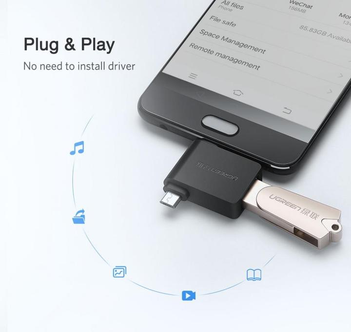 Produktbild Ugreen Micro USB + USB-C zu USB-A 3.0 Adapter (USB Typ C, USB-A)