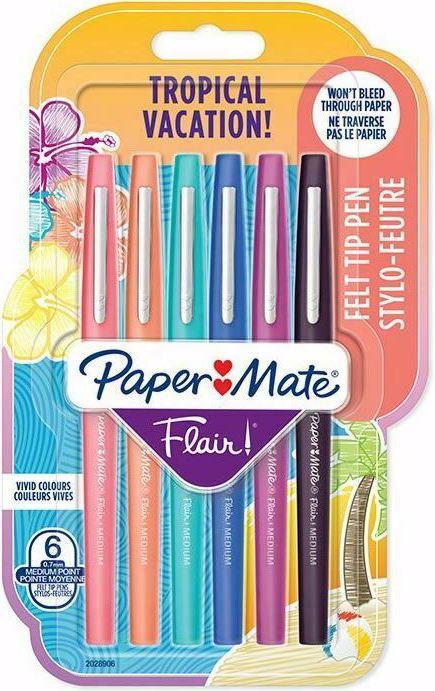 Actual product image Paper Mate Flair M Tropical Vacation (Multicoloured, 6 x)