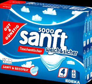 Gut & Günstig GUT&GÜNSTIG Taschentücher sanft weich & sicher, 30x 10 Tücher