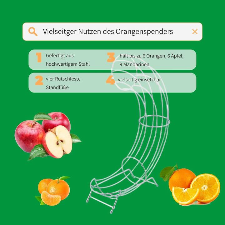 Produktbild Novaliv 2er Set praktischer Orangenspender 9x44x32cm Orangenhalter Spirale Stahl 9x44x32cm stilvoll