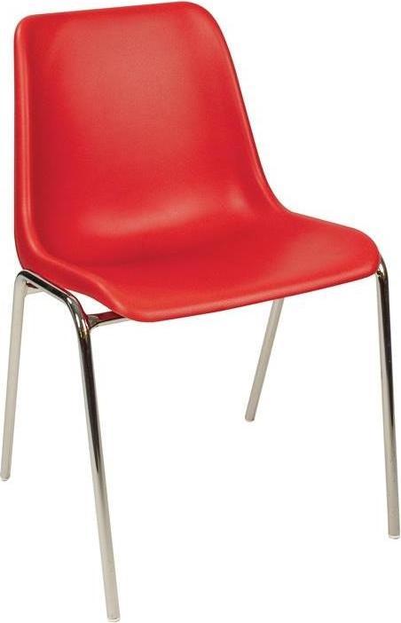 Actual product image BMV Stapelstuhl rot STA verchr.o.Armlehnen St.
