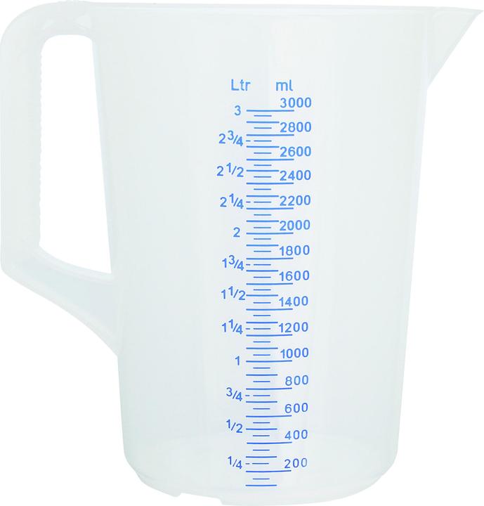 Schneider Kunststoff Messbecher mit offenem Griff l (3000 ml)