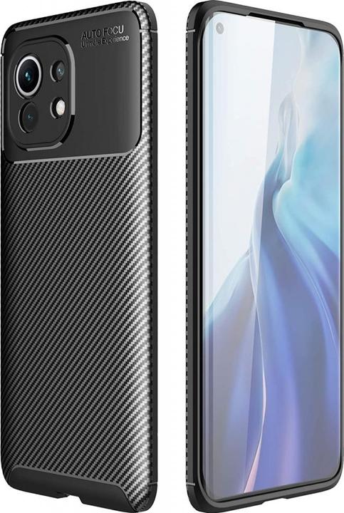Actual product image Screenguard Xiaomi Mi 11 Hull Carbon Design TPU Case (Xiaomi Mi 11)