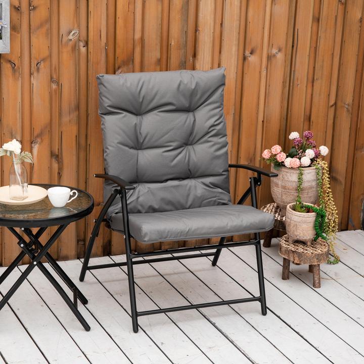 Immagine prodotto Outsunny Campingstuhl Metall, Polyester Grau