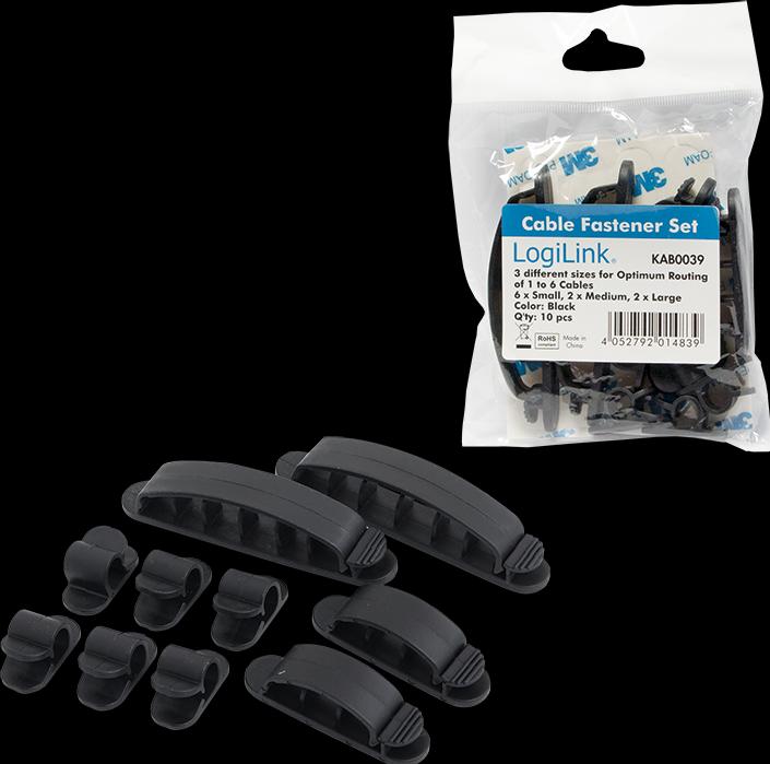 Actual product image LogiLink Cable fixing set (Velcro cable ties, 13.20 mm, 10 pcs.)