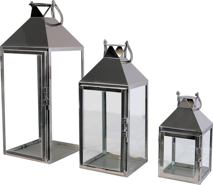 Actual product image Mojawo Set of 3 luxury stainless steel lanterns 24/40/53cm (3 x)