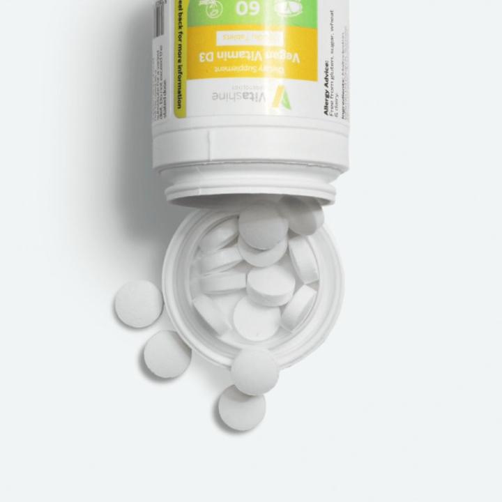 Actual product image Vegetology Vitashine Vegan Vitamin D3 2500iu (60 Piece, Pills)