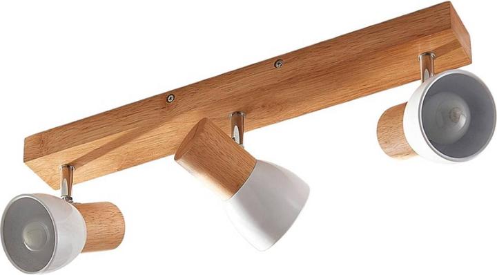 Actual product image Lindby Wooden Ceiling Lamp Thorin, Three Flames (E14)