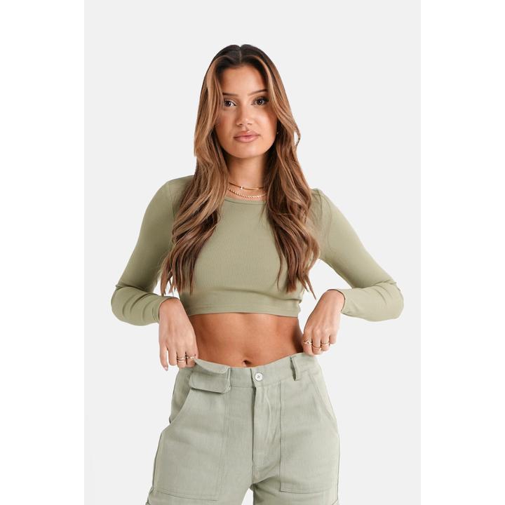 Actual product image Sixth June Long sleeve open back women's crop top (M)