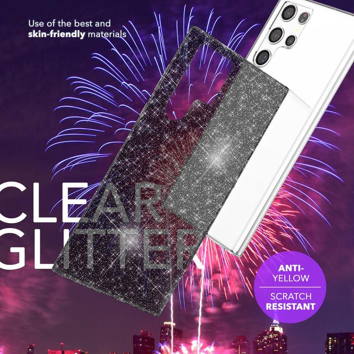 Immagine prodotto Nalia Copertura in silicone trasparente con glitter (Samsung Galaxy S24 Ultra)