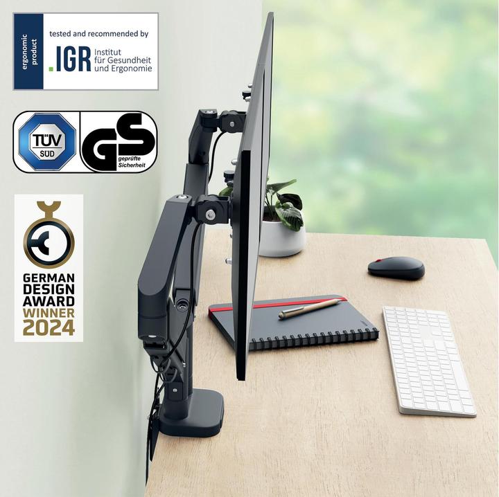 Produktbild Leitz Ergo Platzsparender Dual Monitorarm (Tisch, 32")