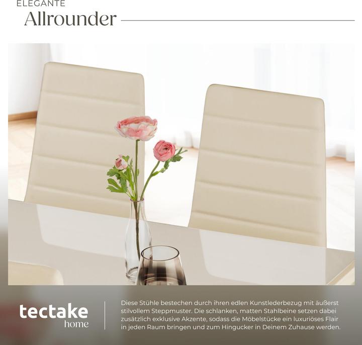 Produktbild tectake 4x Esszimmerstuhl