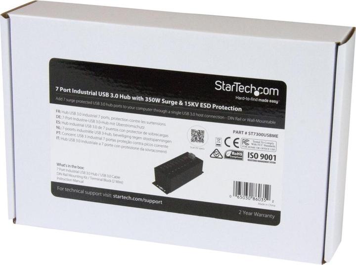 Image du produit StarTech Montage sur rail industriel (USB-B, 7 Ports)