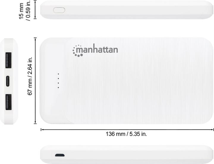 Immagine prodotto Manhattan Powerbank (10000 mAh, 5 W, 37 Wh)