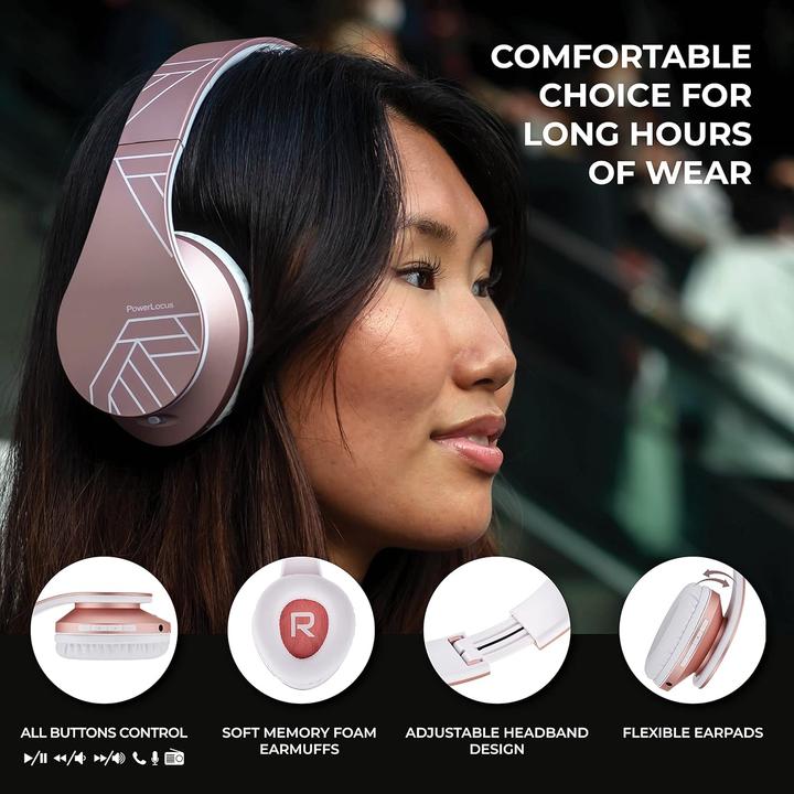 Produktbild PowerLocus Wireless Headphones P2 (rose gold) (20 h, Kabellos)