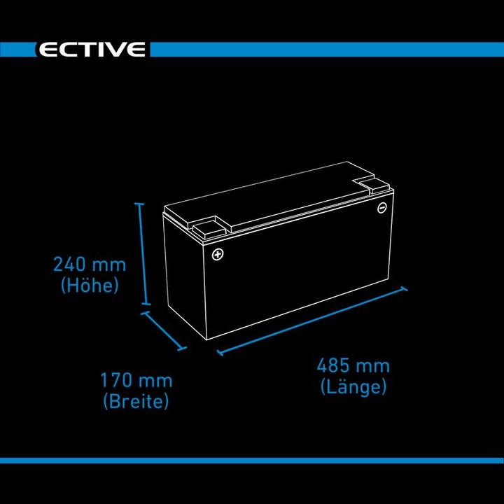 Produktbild Ective 12V 200Ah LiFePo4 Solar Batterie Lithium Akku BMS Wohnmobil Camper LFP BT Versorgungsbatterie (12 V, 200 Ah)