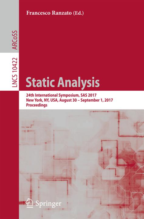 Produktbild Static Analysis (Francesco Ranzato, 2017)