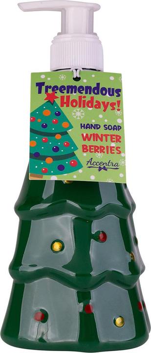 Accentra Seifenspender mit Flüssigseife XMAS TREE in Weihnachtsbaum Design, Duft: Winter Berries (Flüssigseife, 300 ml)