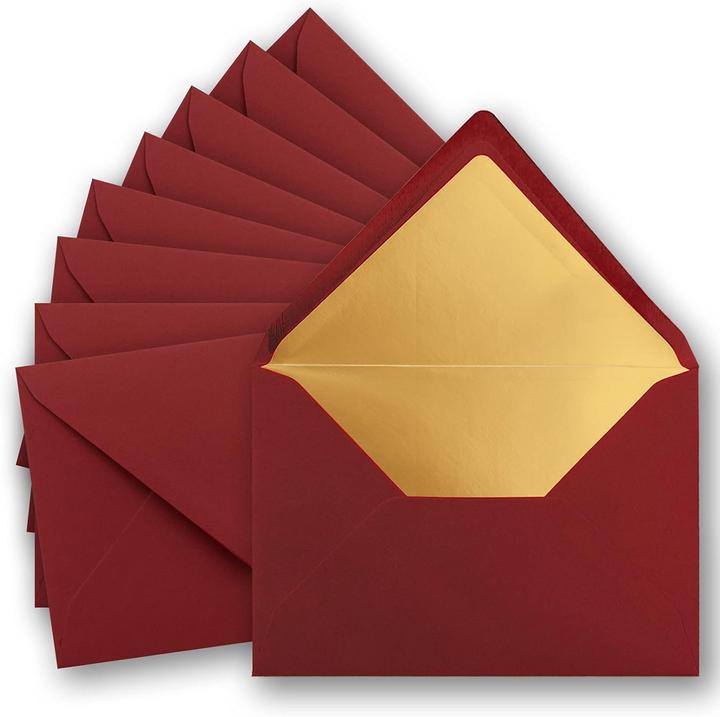 Produktbild Neuser Papier Metallic Gold-gefütterte Briefumschläge (100 Stück) (C5, 100 x)