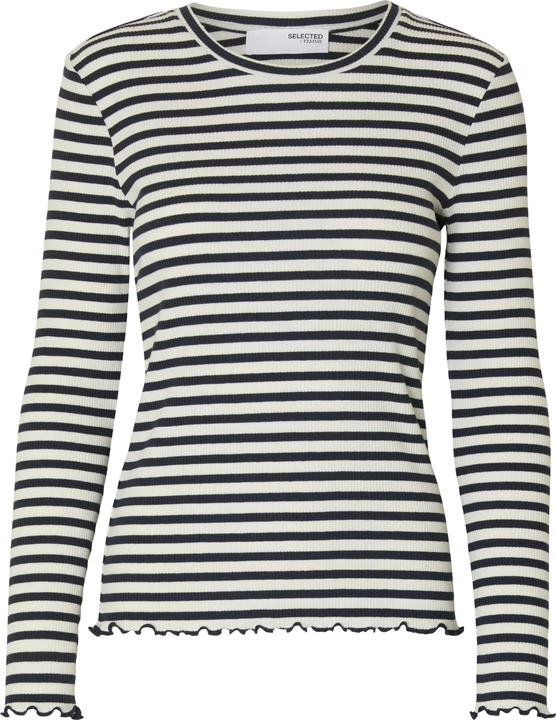 Selected Femme Slfanna Ls Crew Neck Tee Str Noos