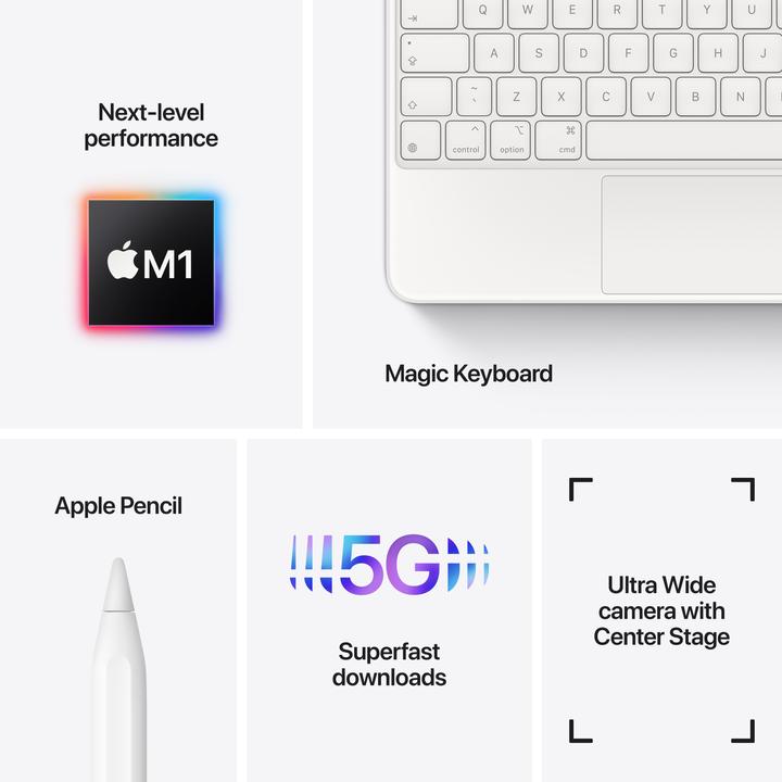 Immagine prodotto Apple iPad Pro 2021 (3. Gen) (5G, 11", 2000 GB, Argento)