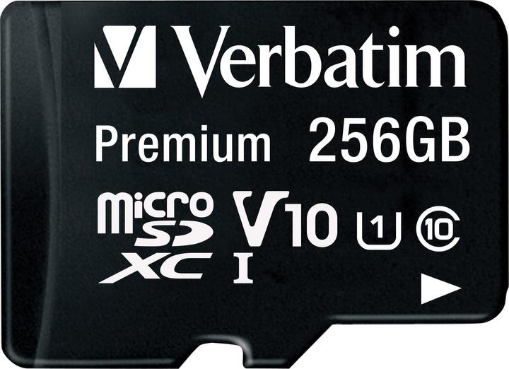 Actual product image Verbatim MicroSDXC Class 10 UHS-I with adapter (256 GB, microSDXC, U1, UHS-I)