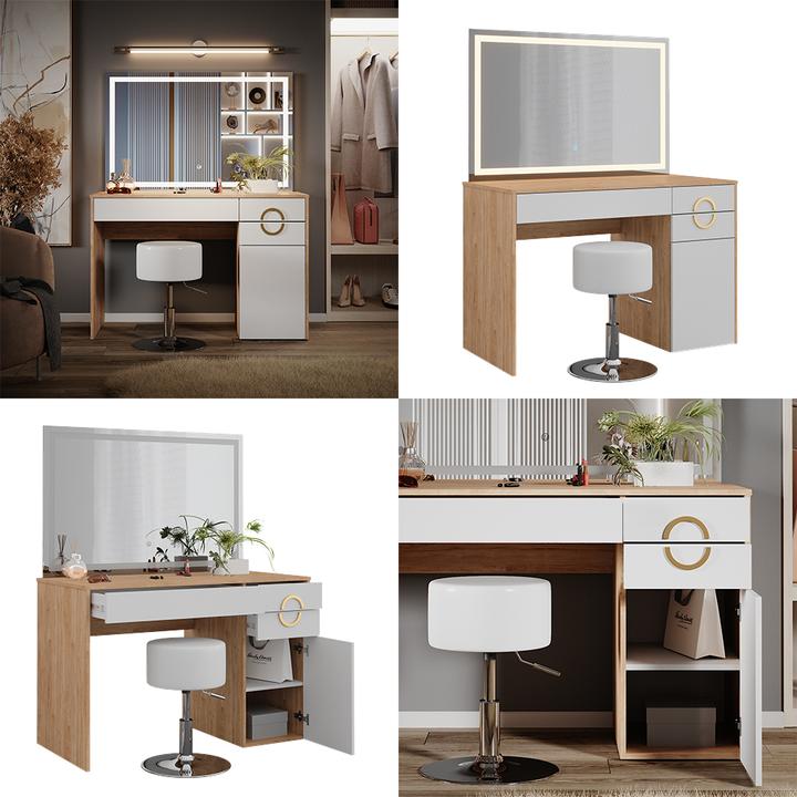 Produktbild Vicco Adela mit Hocker und Beleuchtung (115 x 55 x 76.5 cm)