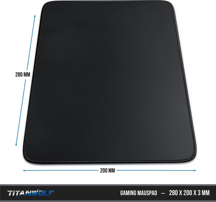 Actual product image Titanwolf Gaming mouse pad, speed gaming mouse mat 280 x 200mm, mouse pad with rubberised back, black