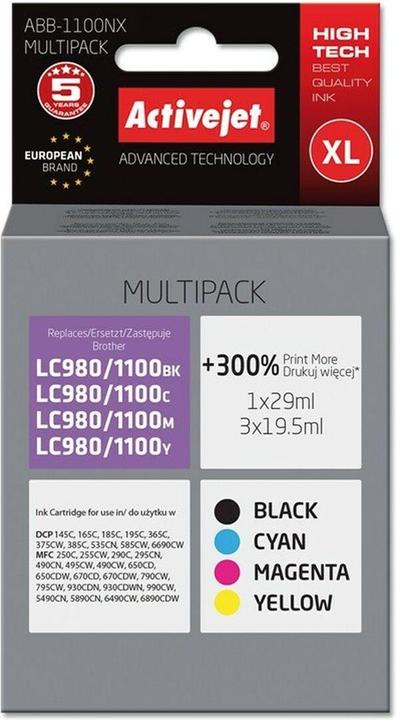 Immagine prodotto Activejet ABB-1100NX Cartuccia di stampa (e) compatibile ad alto rendimento (XL) (M, C, Y, FC)