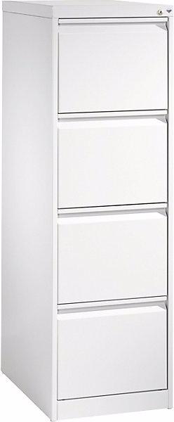 Actual product image C+P ACURADO index card cabinet, 1 track, 4 drawers, traffic white.