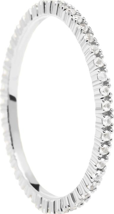 Pd Paola PDPAOLA - Minimalist silver ring with glittering zircons White Essential Silver AN02-347 - Circuit: (56, 925 Silber)
