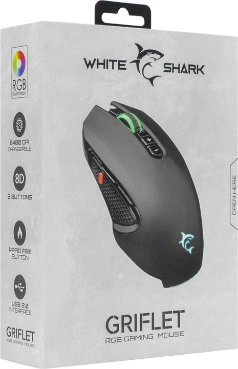 Image du produit White Shark Souris de jeu avec bouton d'attaque dédié, rétroéclairage RGB (Filaire)