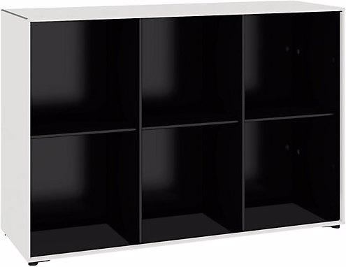 Actual product image Mauser Open shelf unit, 3 x 2 compartments, signal white / jet black.
