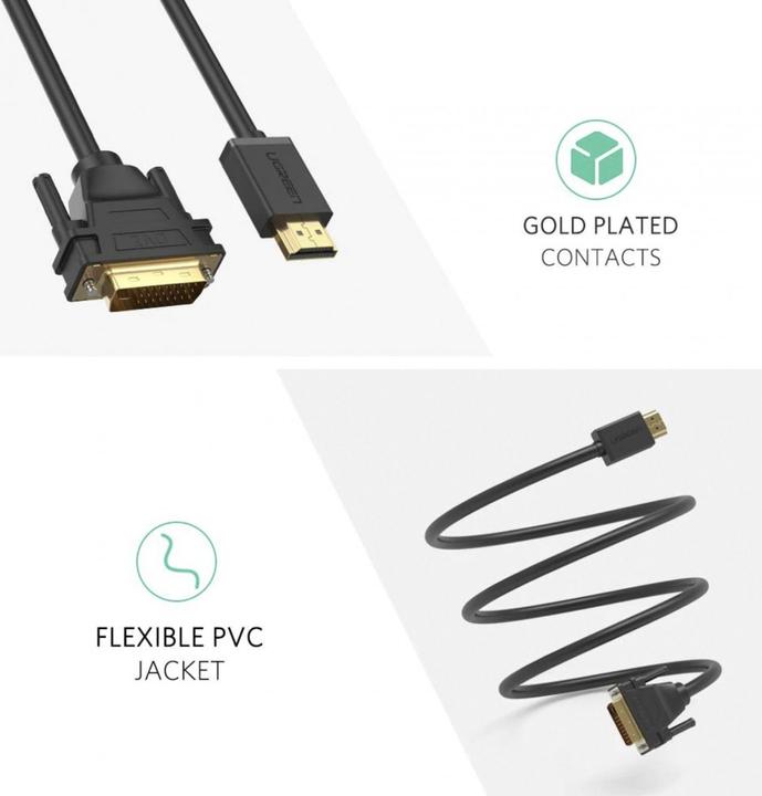 Produktbild Ugreen HDMI auf DVI / DVI auf HDMI 1080P (1 m, HDMI)