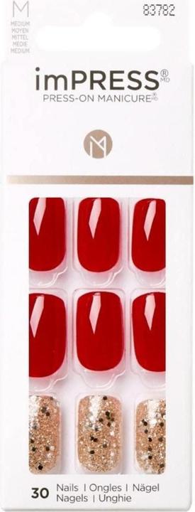 KISS ImPress Nail Kit Medium Last Love (1 Stk) (Kunstnägel, Rot)