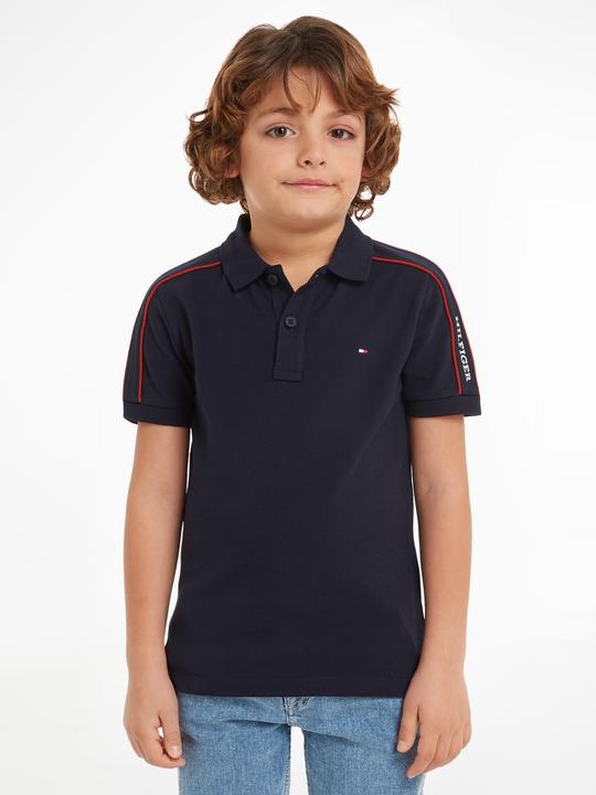 Actual product image Tommy Hilfiger Kids Monotype Tape Polo - Boys - Blauw - 14 jaar