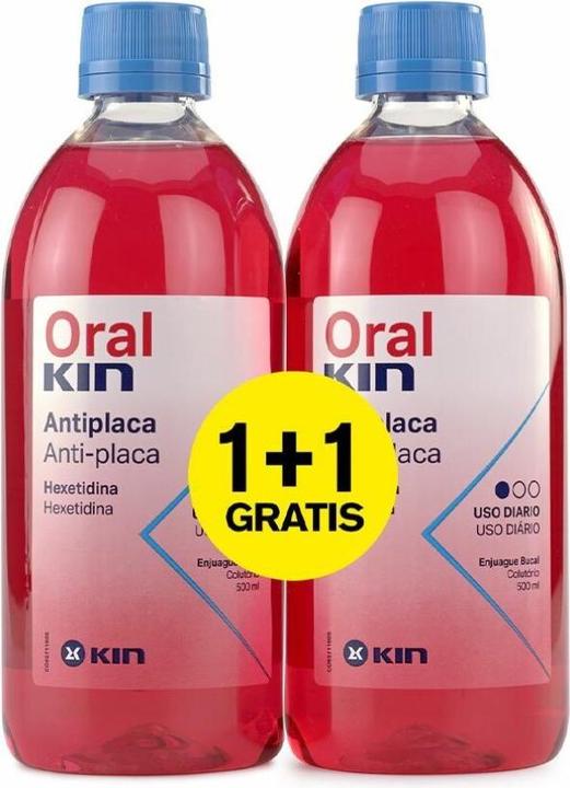 Immagine prodotto KIN ORALKIN Collutorio Antiplacca Set 2 Pezzi (500 ml, Collutorio)