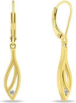 Brilio Silver - Decent gold-plated earrings with zircons EA894Y